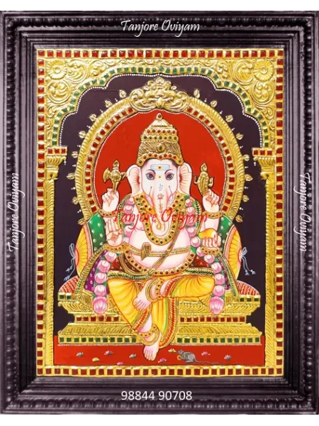 Lord Ganapati Traditional Tanjore Painting